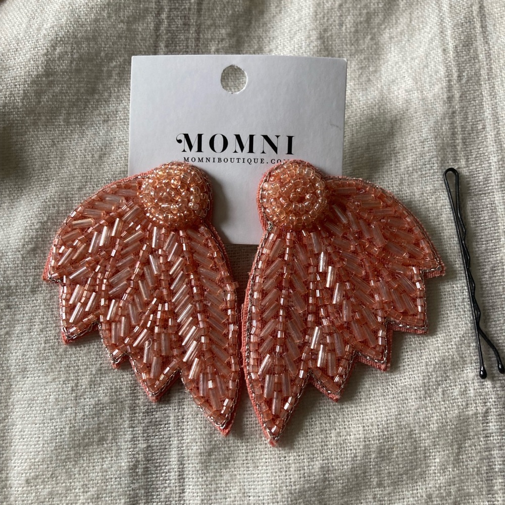 Pink beaded Stud Earring